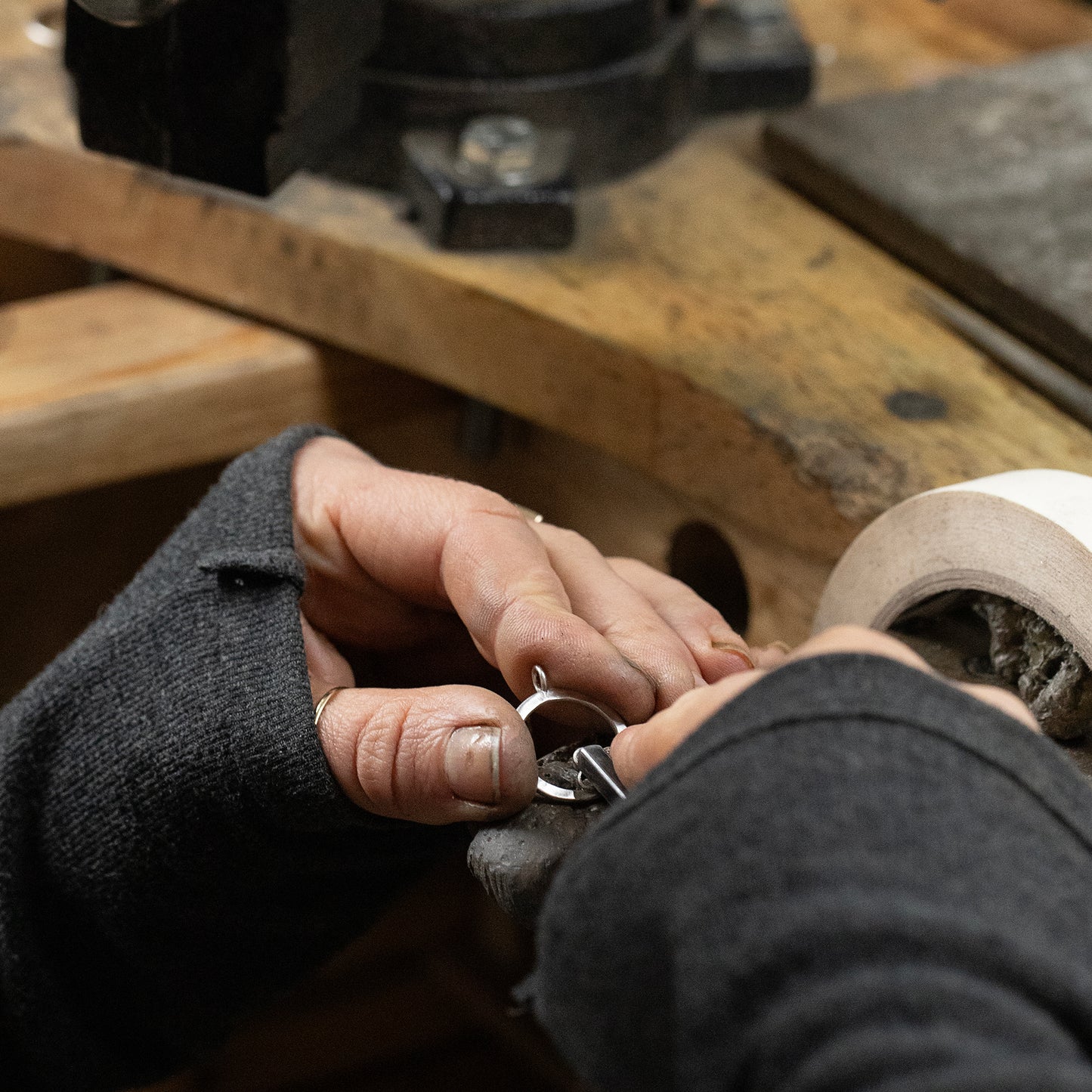 Family Birthstone Halo Necklace - 3 Birthstones for 3 Loved Ones - Silver