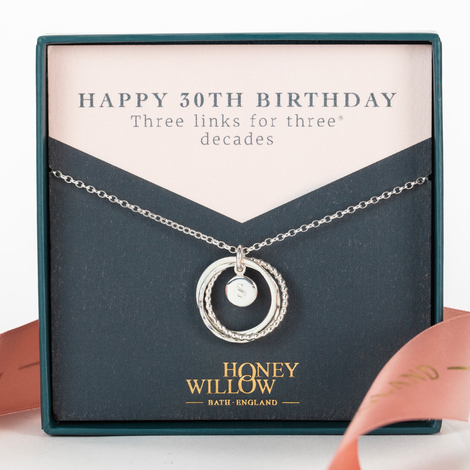 30th birthday initial necklace
