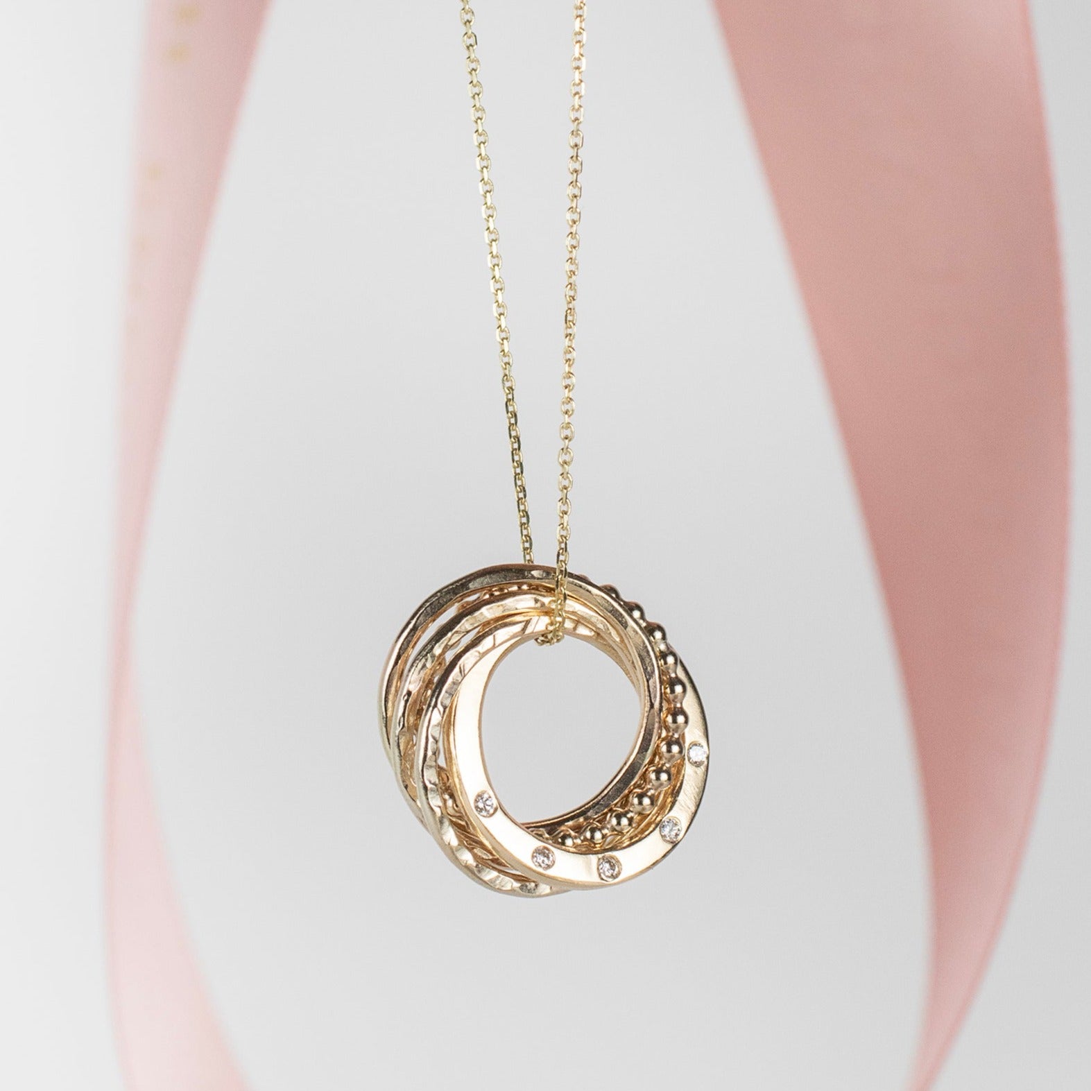 50th Birthday Necklace Diamonds for Decades 9kt Gold Lab