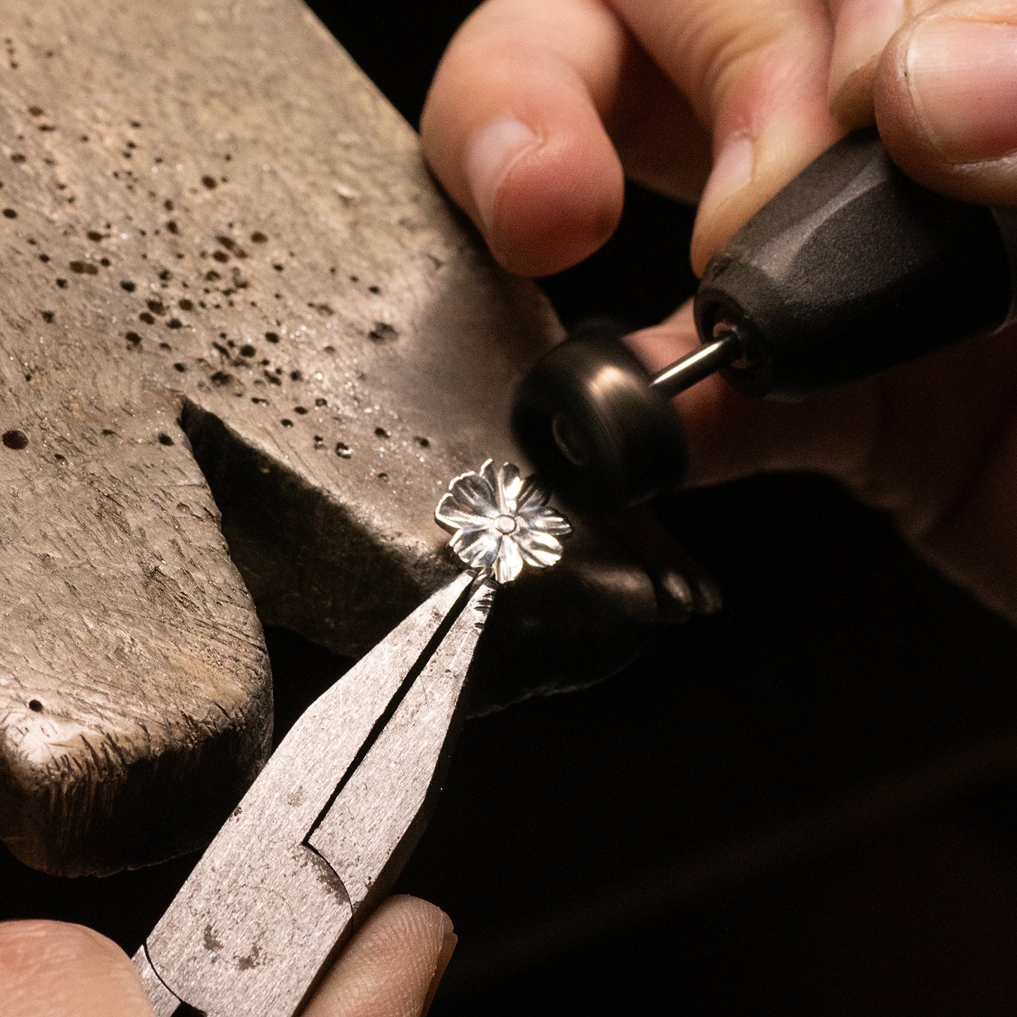October Birth Flower Jewellery - Personalised Cosmos Open Cuff Bangle - Silver