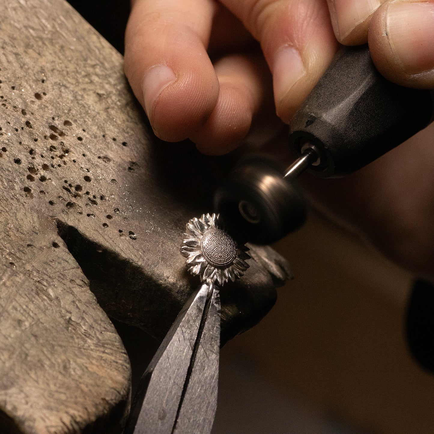 Personalised Sunflower Open Cuff Bangle - Friendship - Silver