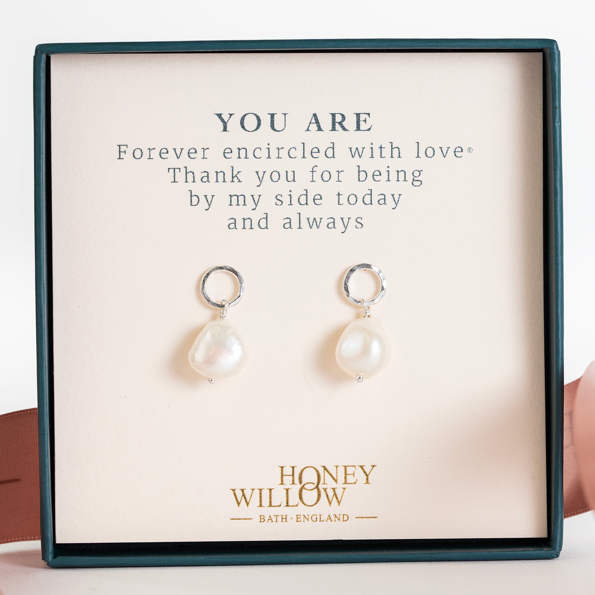 Bridesmaid Gift: Gold Pearl Dangle Earrings – “I Couldn’t Say I Do Without You” Wedding Earrings, Baroque Pearl Jewelry For Brides