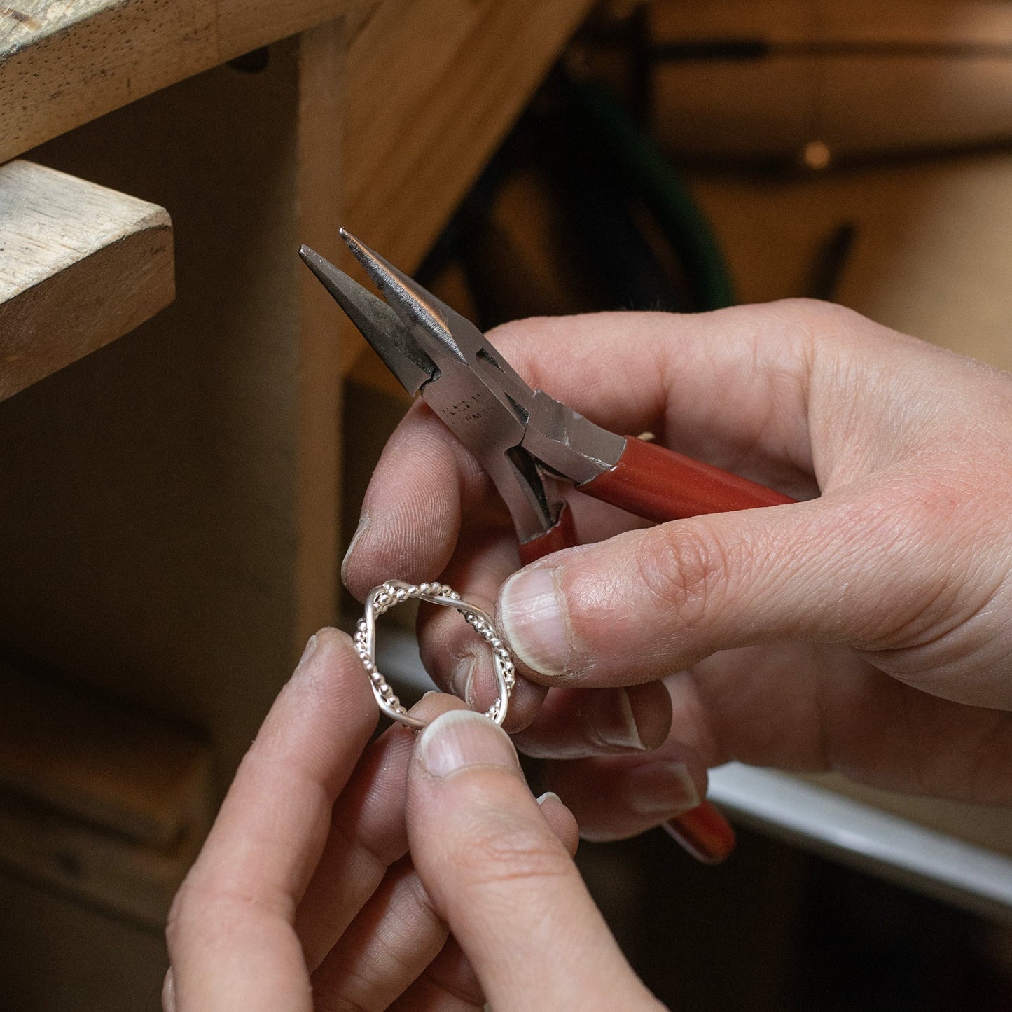 Gift for Mother from Son - Entwined Halo Necklace - Silver