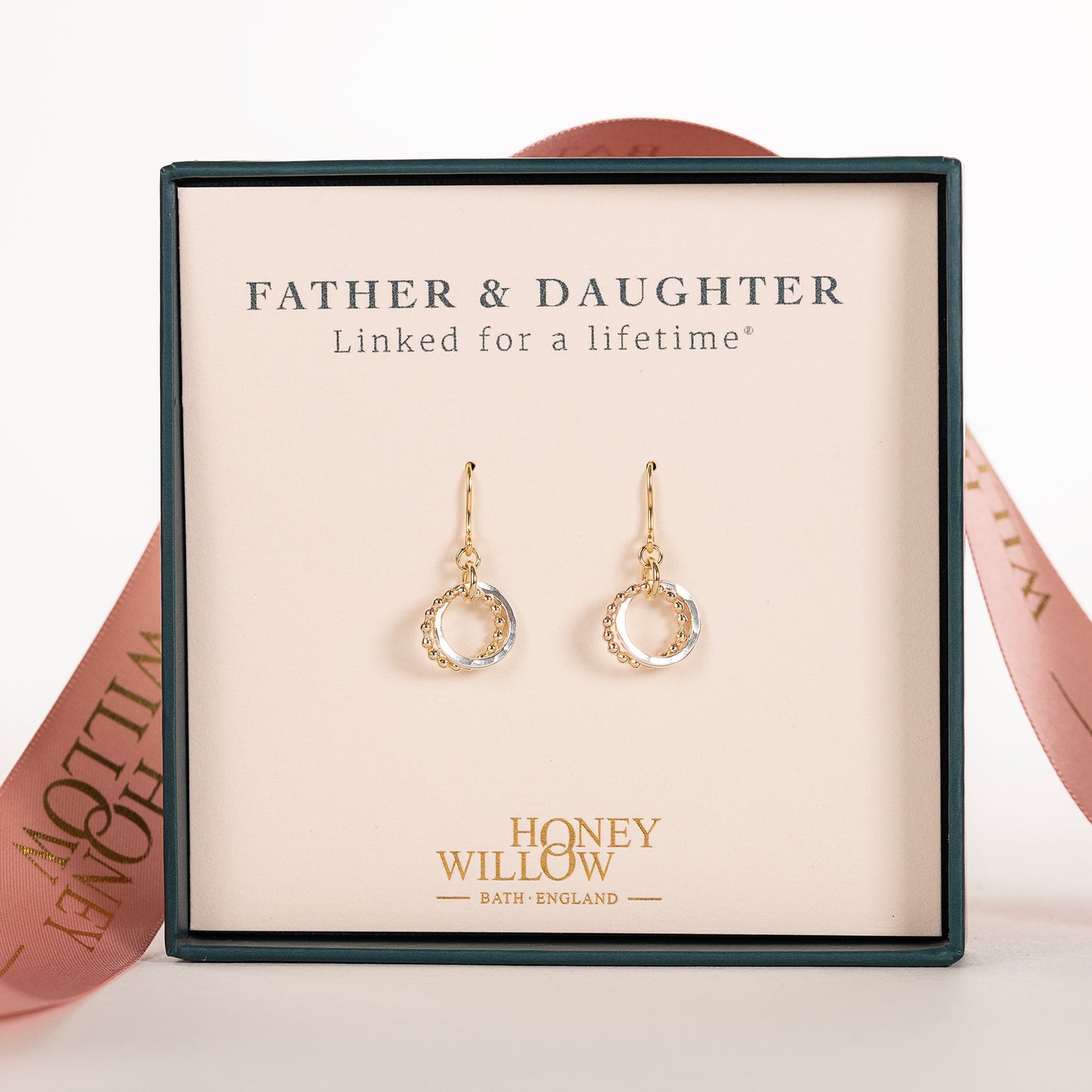 Gift for Daughter from Father - Love Knot Earrings - Silver & 9kt Gold
