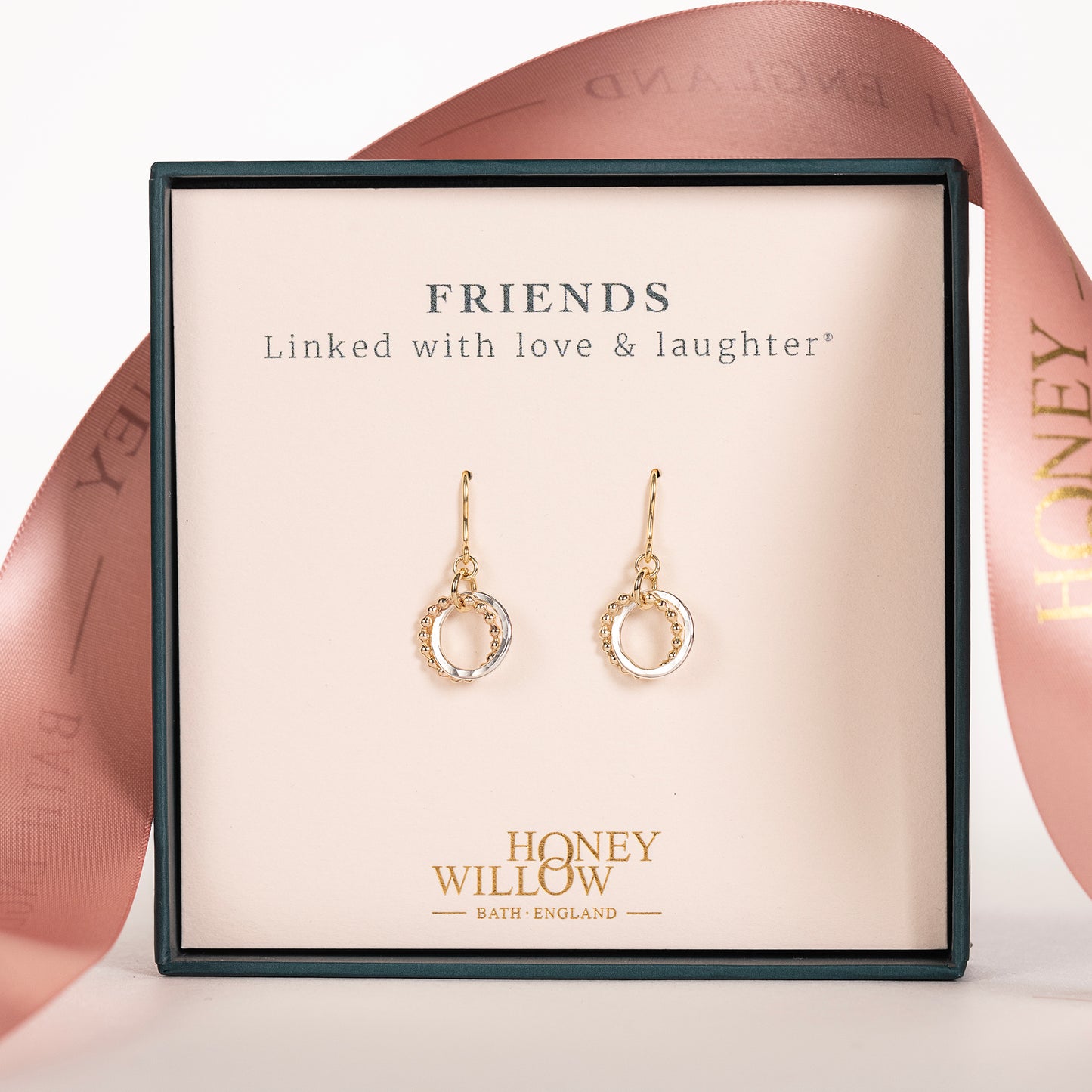 Gift for Friend - Love Knot Earrings - Silver & 9kt Gold