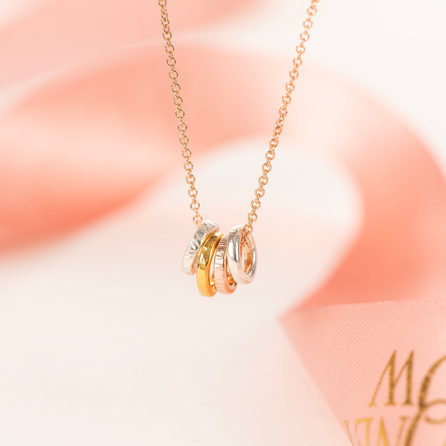 Family Necklace - 4 Links for 4 Loved Ones - Tiny Links