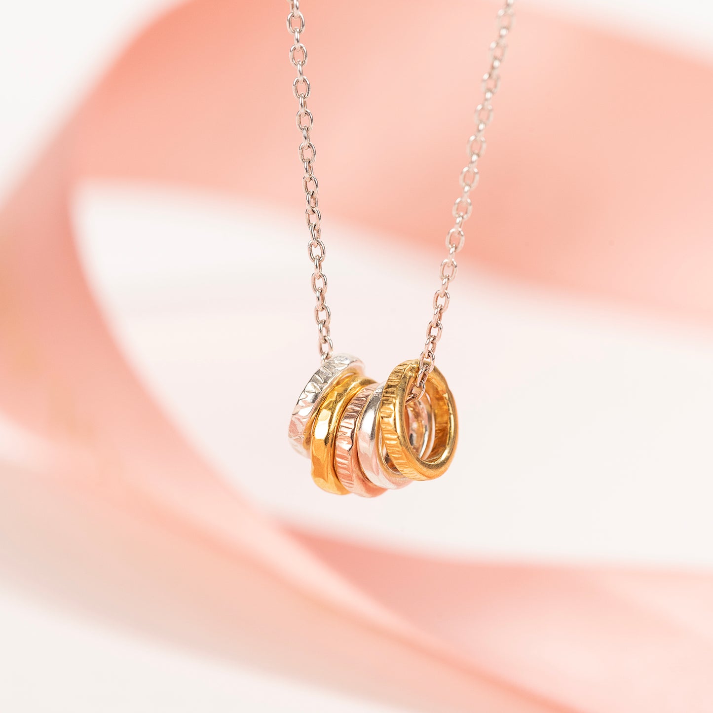 Family Necklace - 5 Links for 5 Loved Ones - Tiny Links