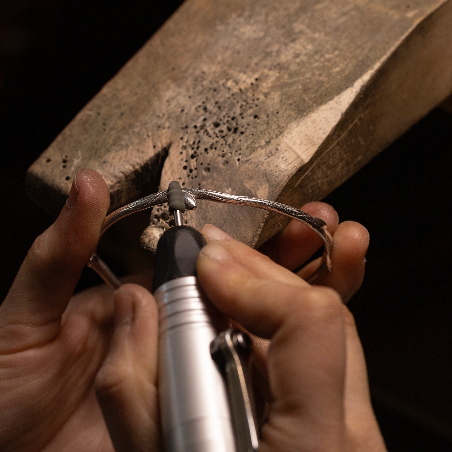 Willow Open Cuff Bangle - Protection - Silver