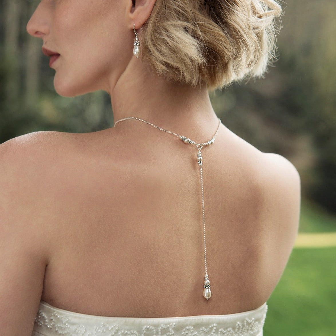 Bridal Back Drop Necklace - Silver & Gold - Annika Honey Willow - handmade jewellery Bridal Back Drop Necklace - Silver & Gold - Annika Honey Willow - handmade jewellery