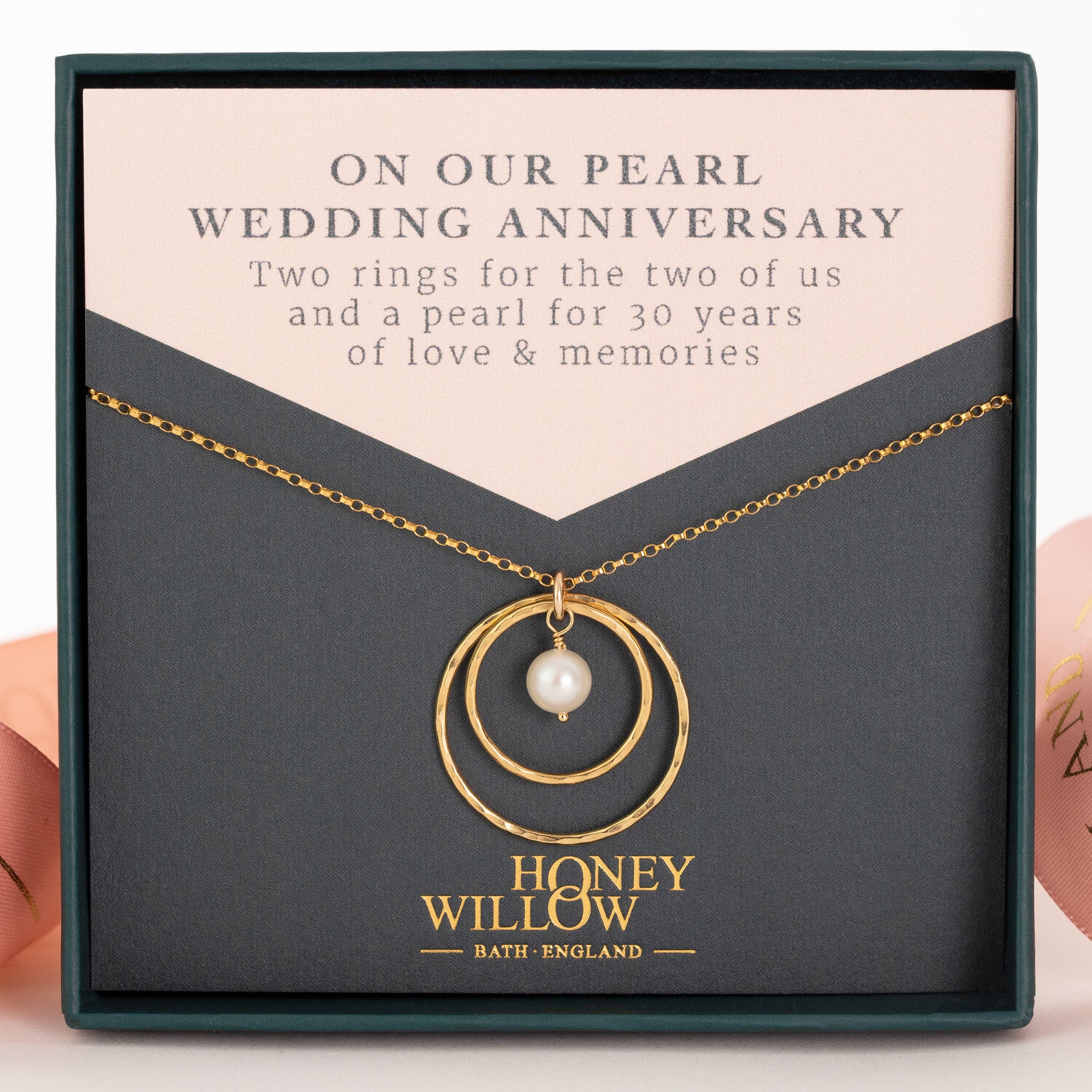 30th Wedding Anniversary Necklace - Pearl Anniversary Gift - Silver 30th Wedding Anniversary Necklace - Pearl Anniversary Gift - Silver
