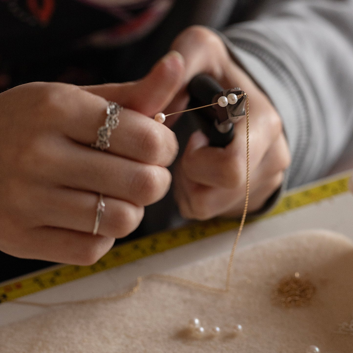 30th Birthday Pearl Necklace - 3 Pearls for 3 Decades - Silver & Gold