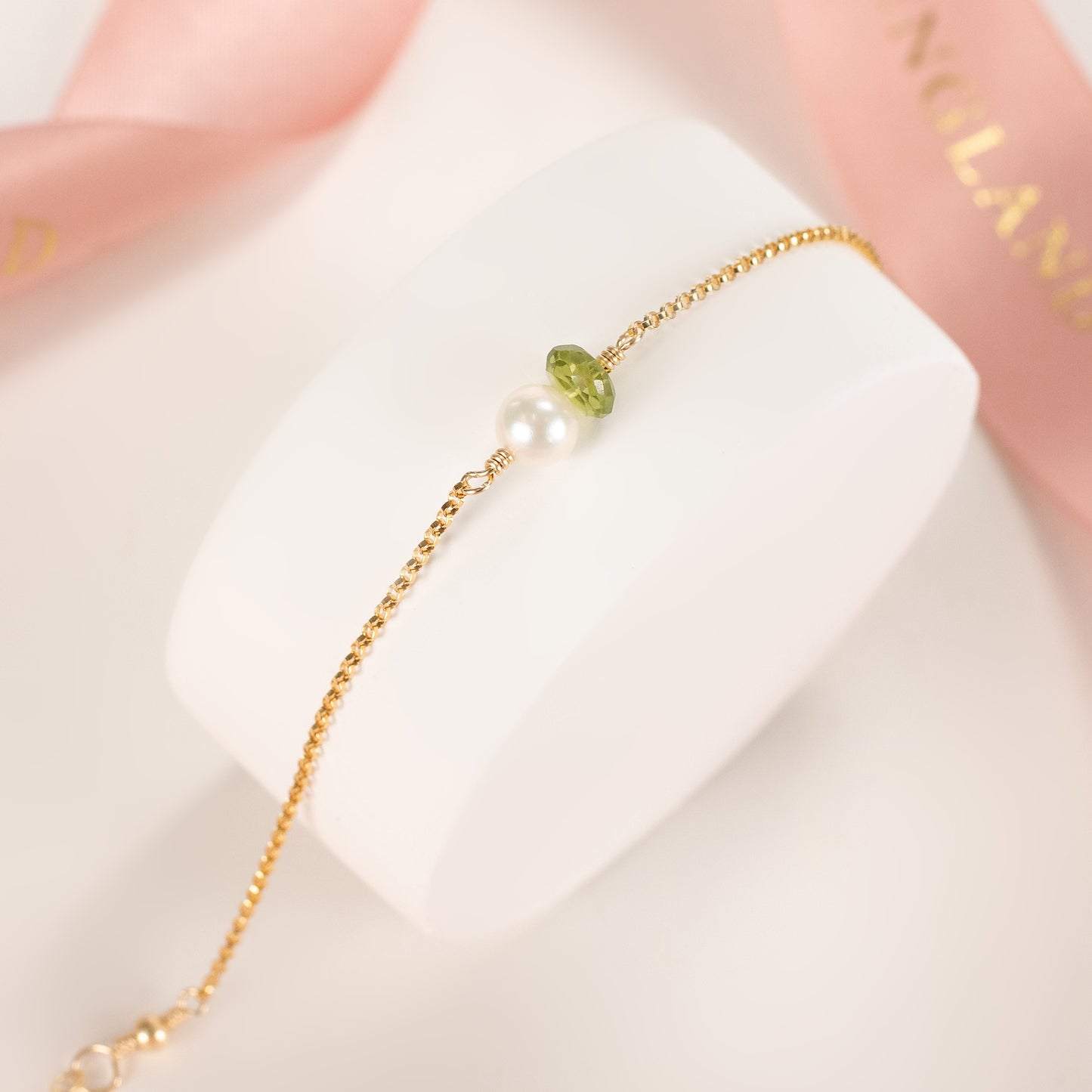 Gift for Friends - Double Gem Bracelet - Pearl & Birthstone - Silver & Gold