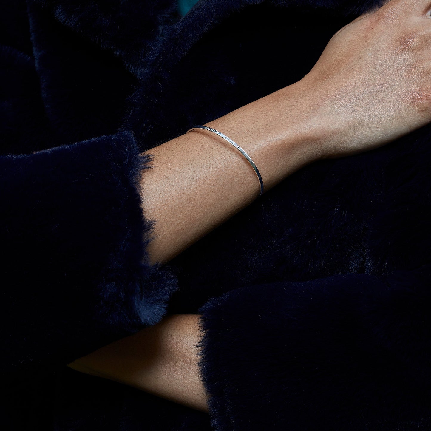 18th Birthday Gift - Personalised Tiger's Eye Bangle - Silver