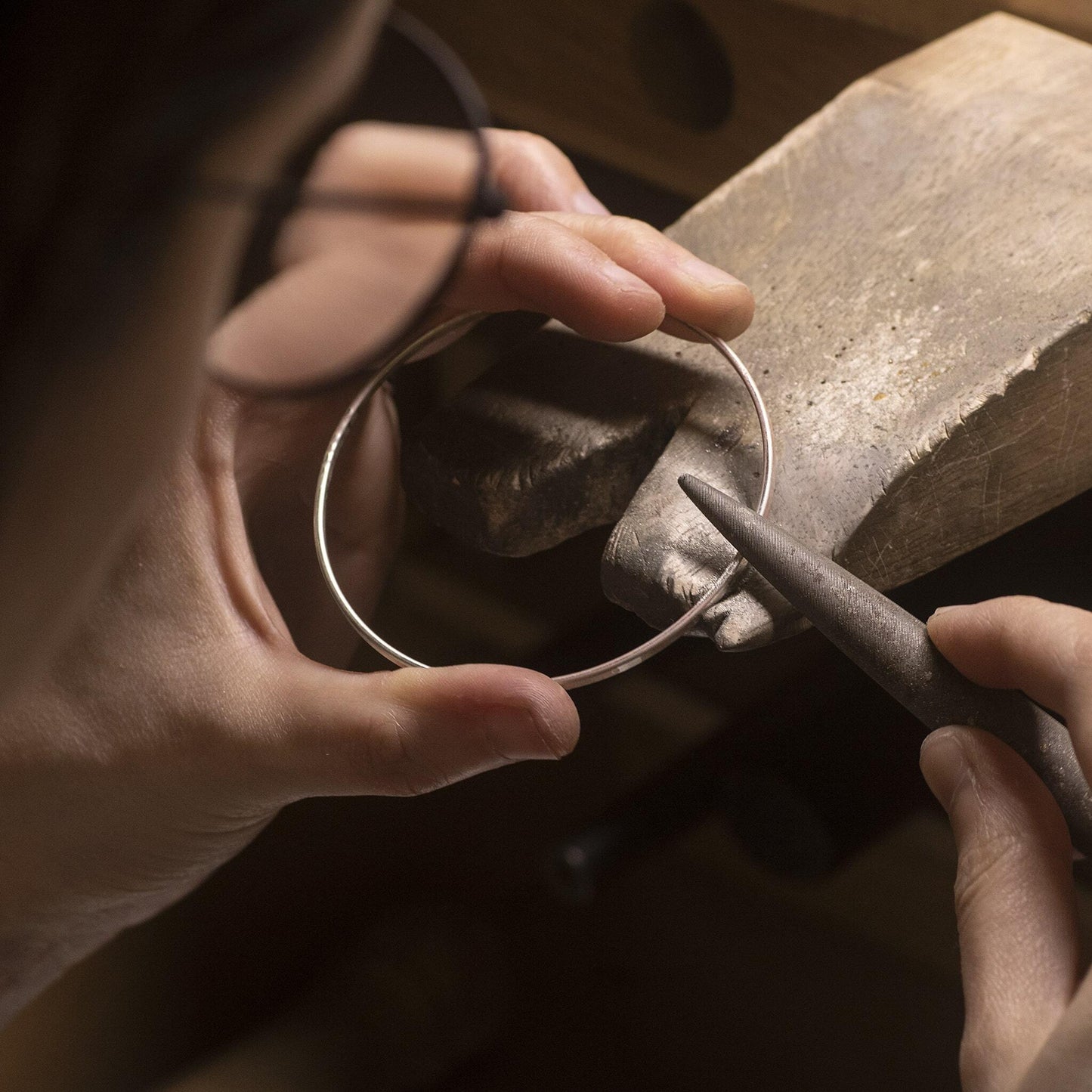 Sisters Bracelet - Double Linked Bangle - 2 Birthstones for 2 Sisters - Silver