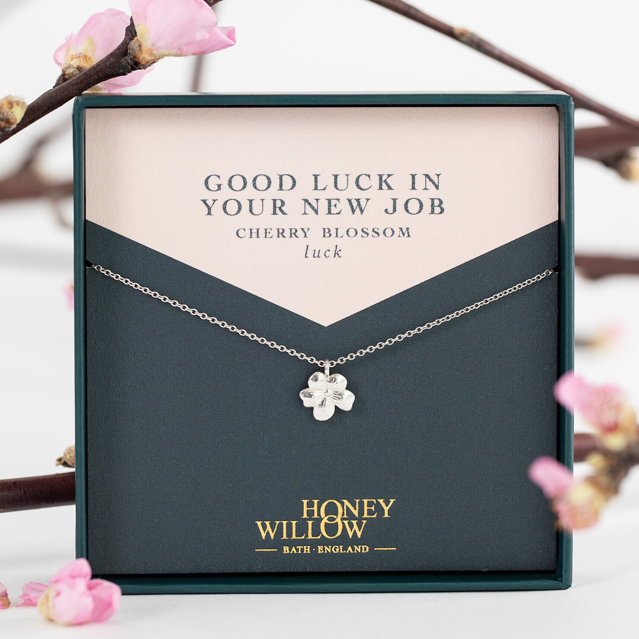 Good Luck Gift For New Job Cherry Blossom Necklace Silver Honey good-luck-gift-for-new-job-cherry-blossom-necklace-silver-honey