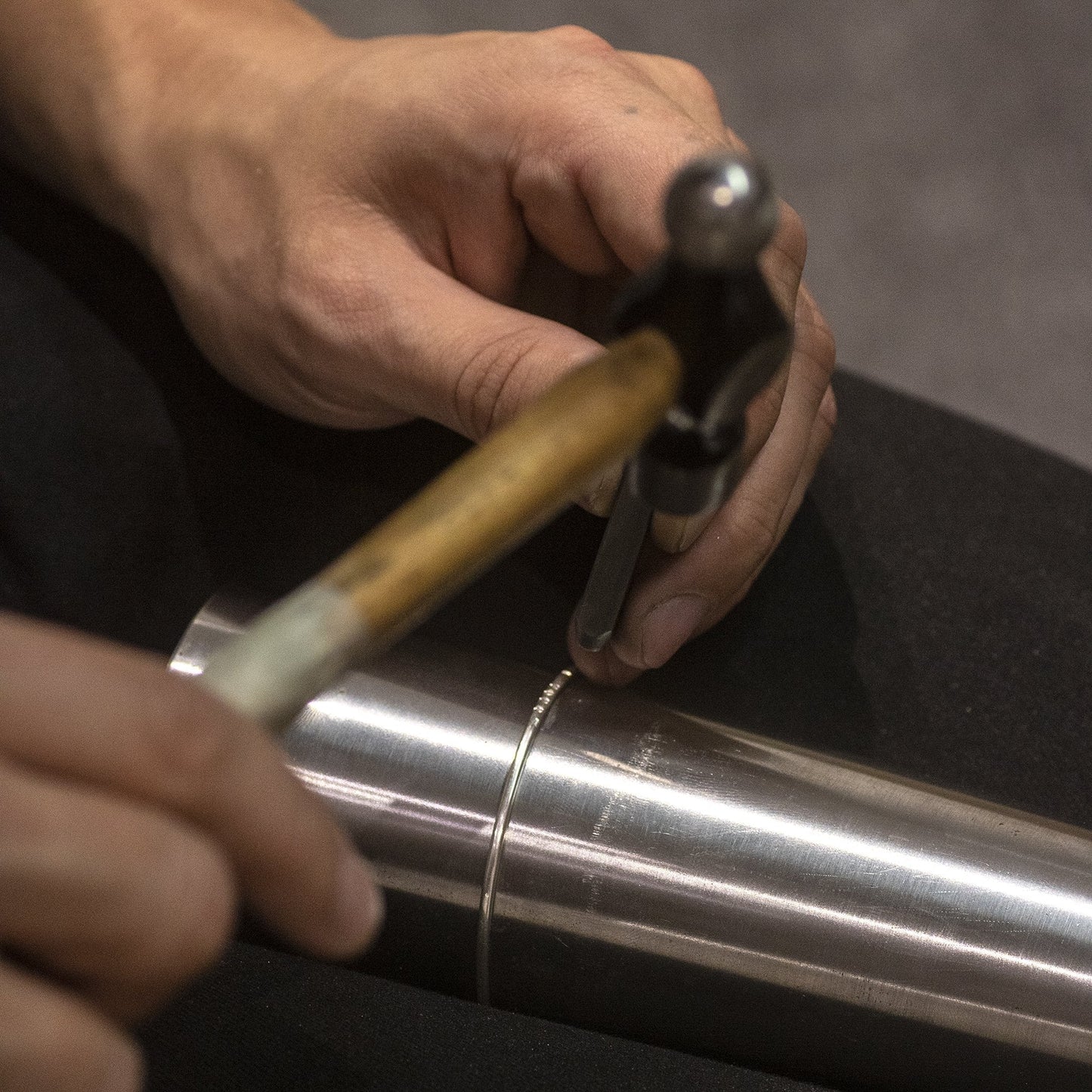 20th Anniversary Gift - Personalised Double Linked Bangle - Silver