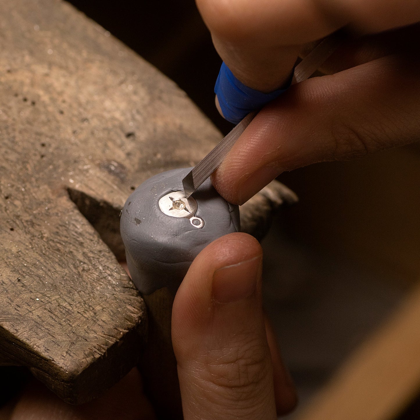 Gift for Granddaughter - Tiny Birthstone Star Set Pendant - Silver