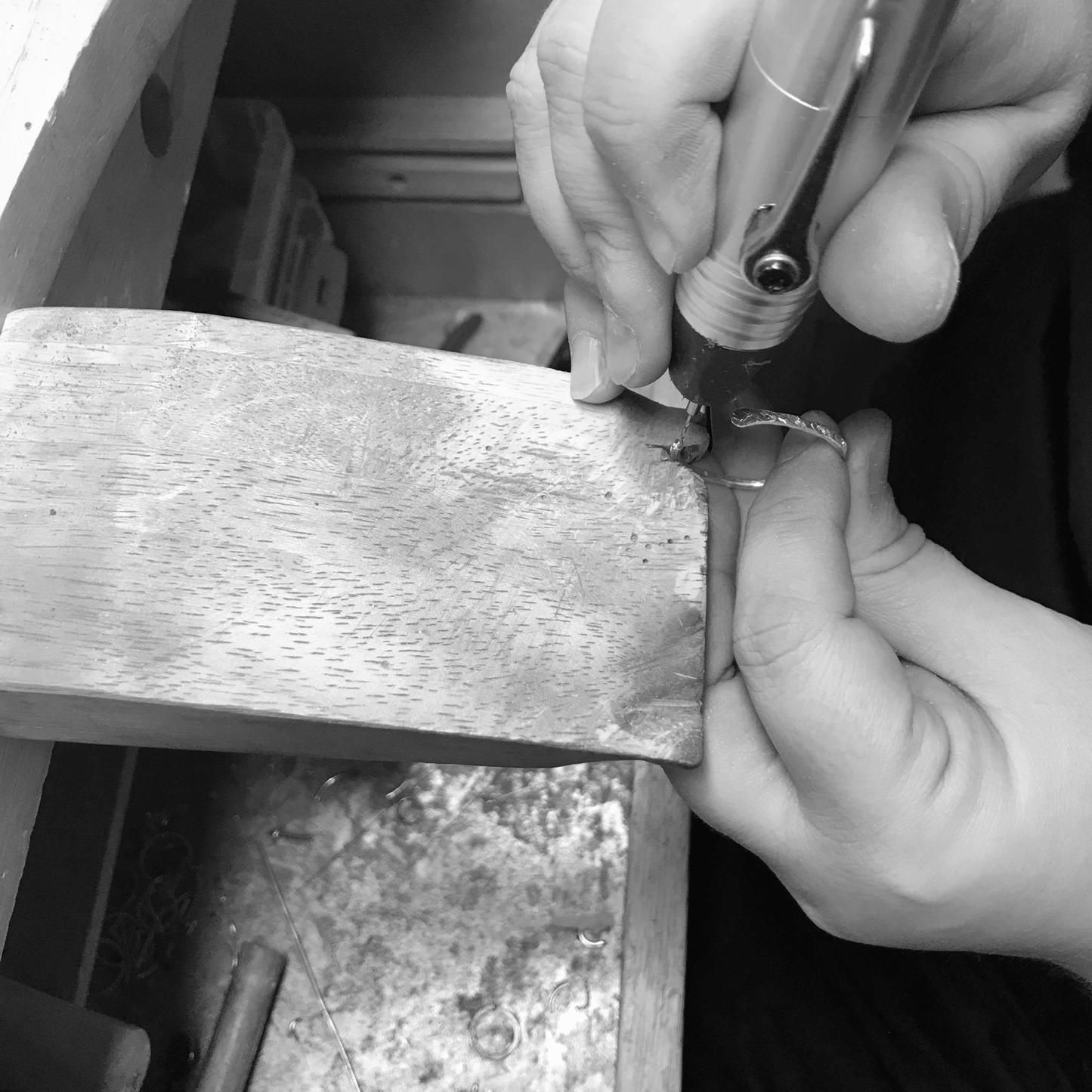 Small Gold Hoops with Amethysts - 3cm