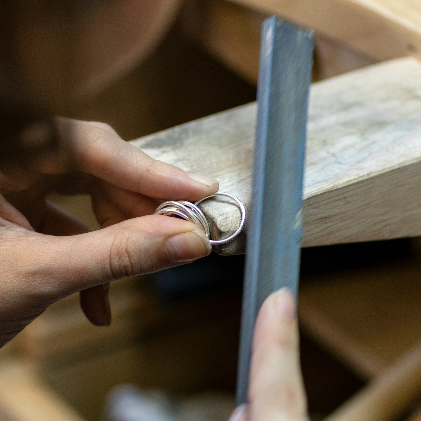 Gift for Grandmother from 3 Granddaughters - Linked for a Lifetime Necklace - Silver