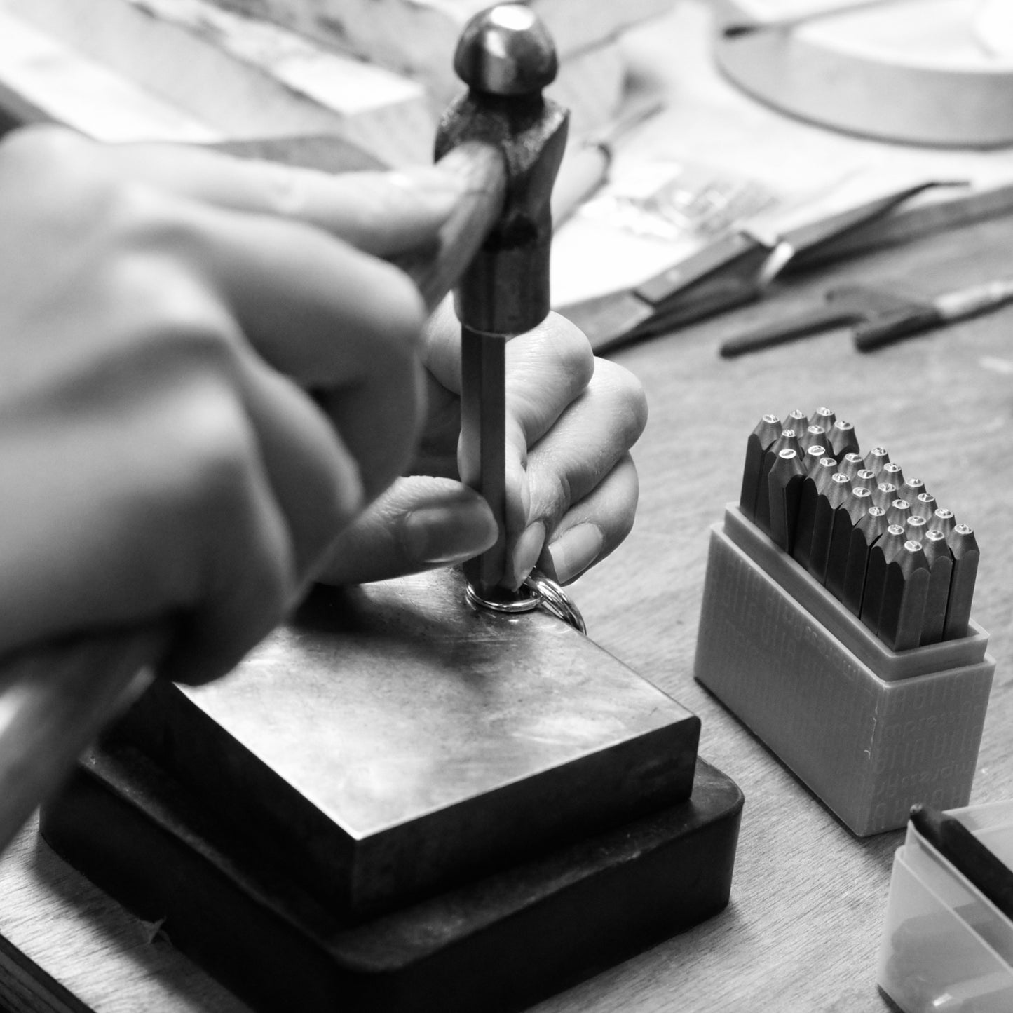 Personalised 4 Sisters Necklace - Hand-Stamped - Petite Silver - 4 Birthstones for 4 Sisters