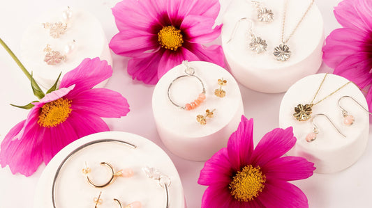 October Birthday Gifts: Pink Opal & Cosmos Flower Jewellery