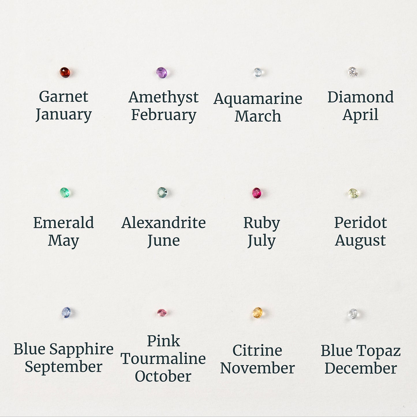 Personalised Anniversary Birthstones Necklace - Petite Silver