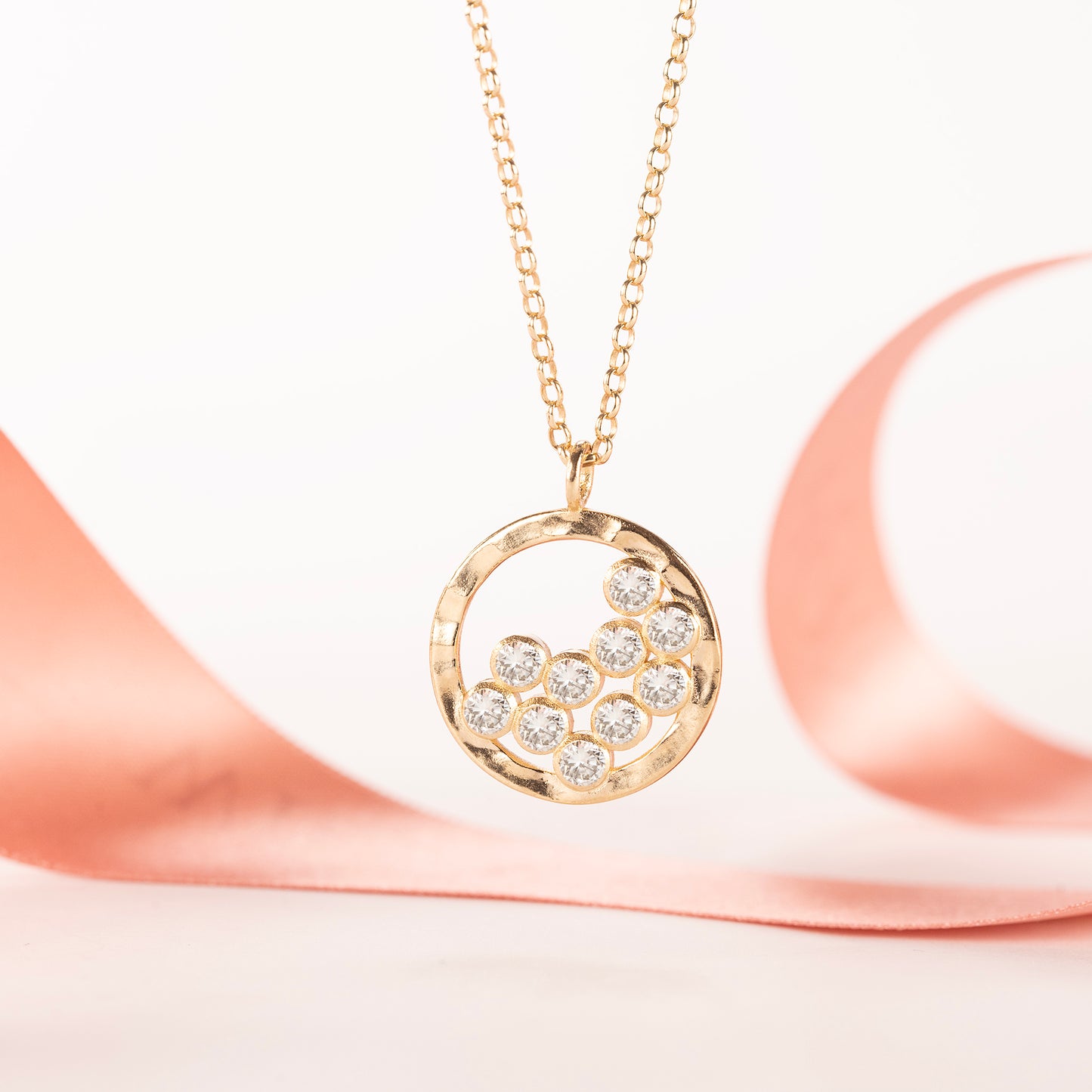 100th Birthday Necklace - 10 Diamonds for 10 Decades - 9kt Gold & Lab Grown Diamonds