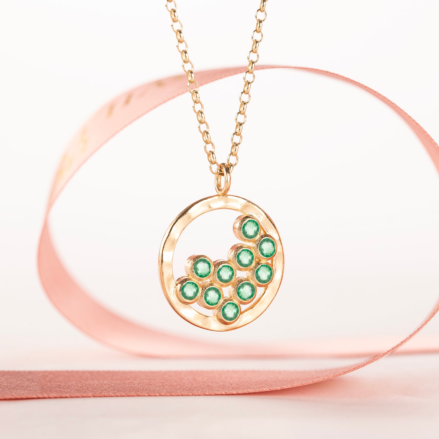 100th Birthday Necklace - 10 Birthstones for 10 Decades - 9kt Gold