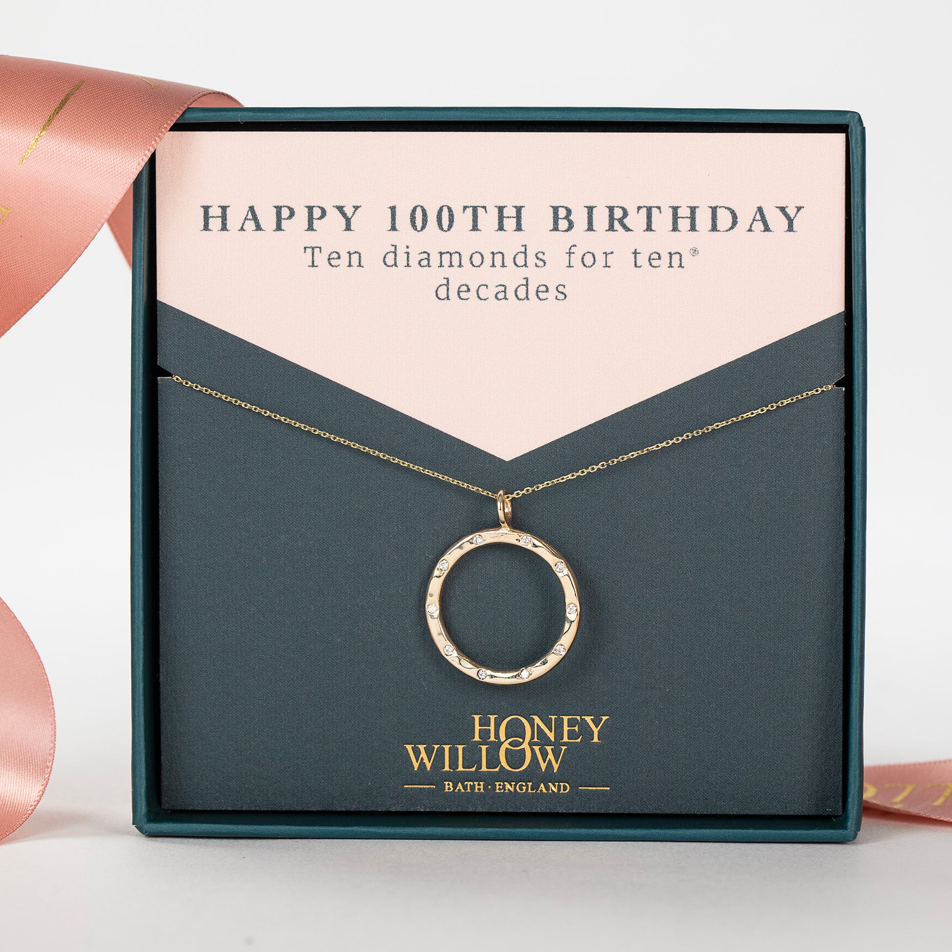 100th birthday halo necklace