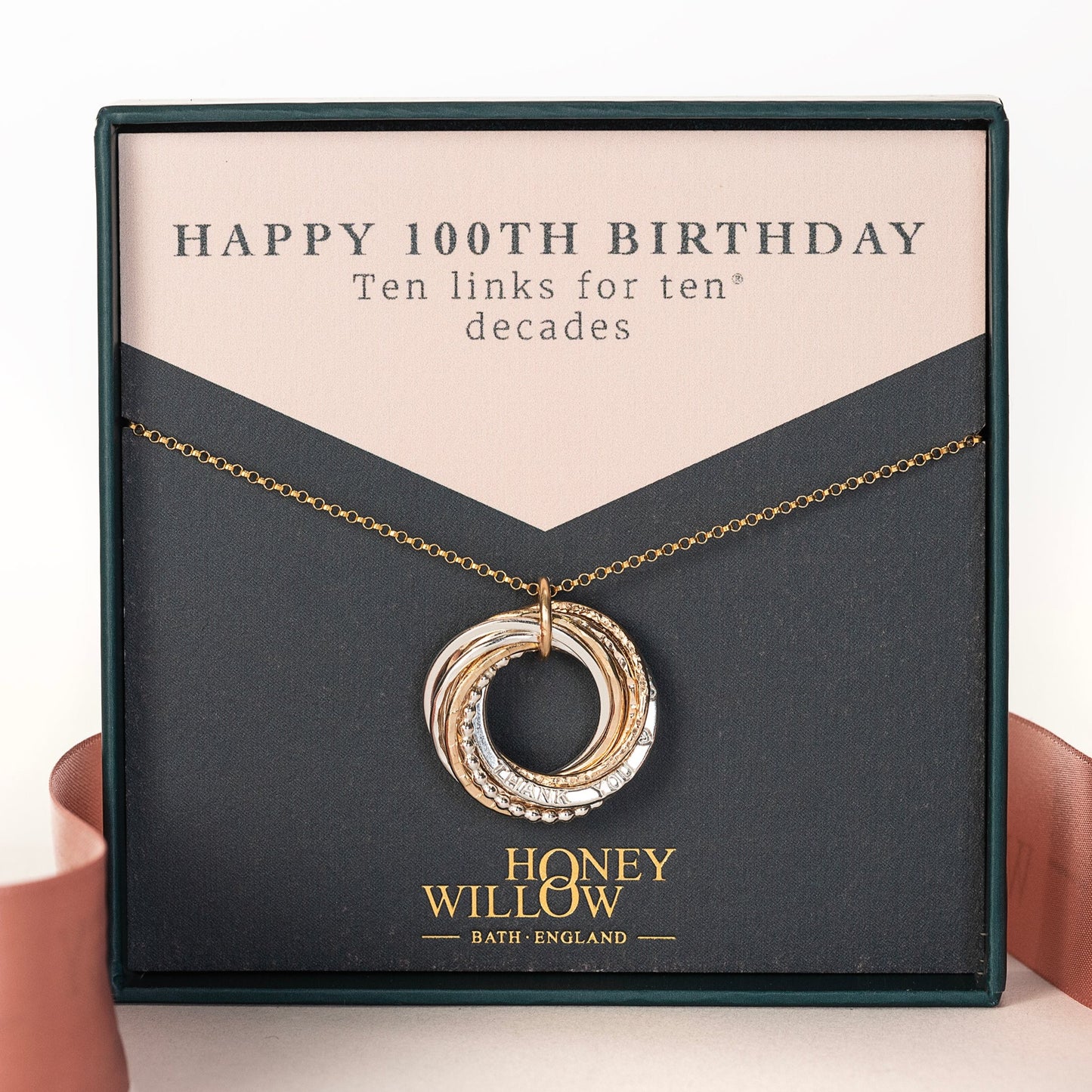 personalised 100th birthday necklace