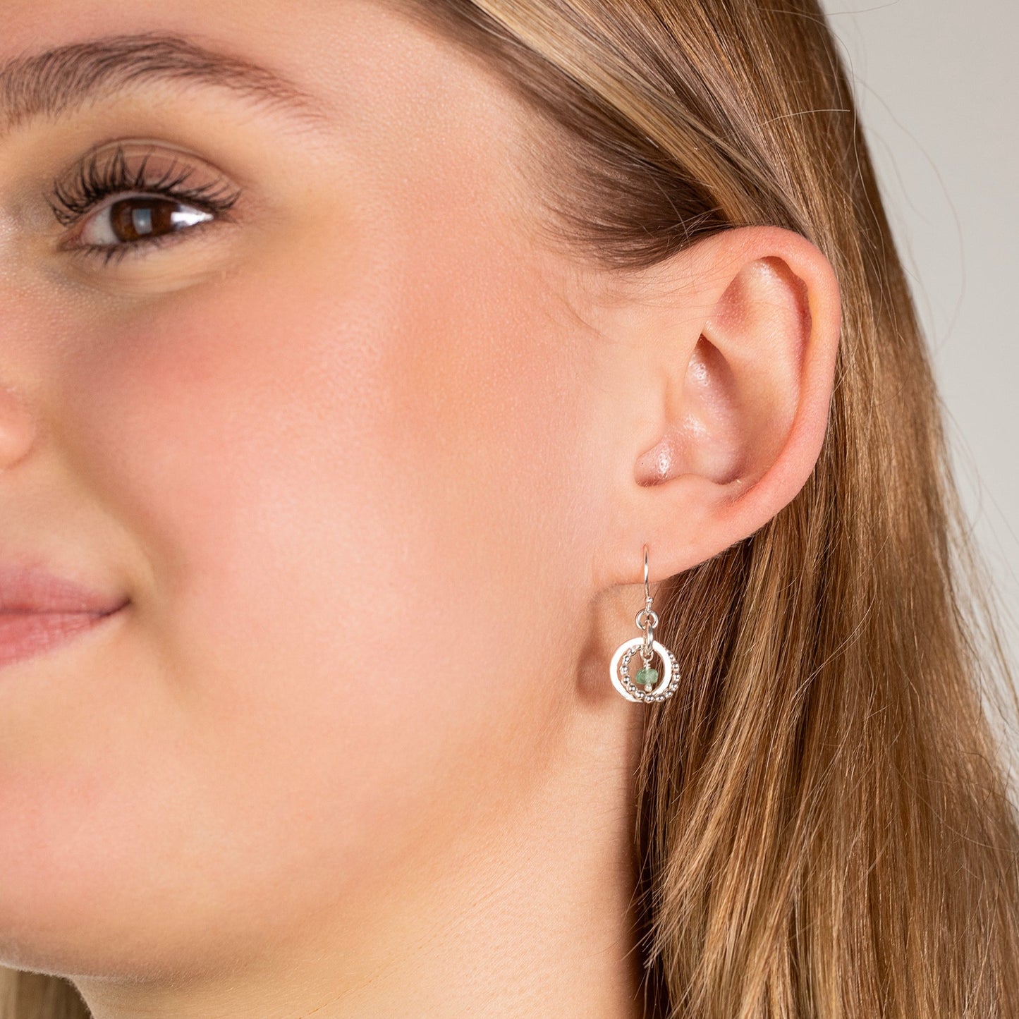 double link birthstone earrings