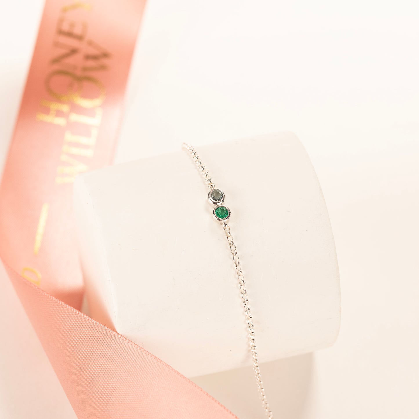 Double Birthstone Bracelet - Silver