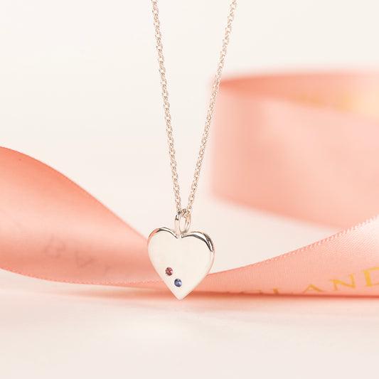 family birthstone heart necklace
