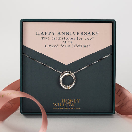 personalised anniversary birthstones necklace