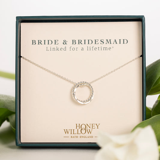 Bride & Bridesmaid Gift - Linked for a Lifetime Necklace - Silver