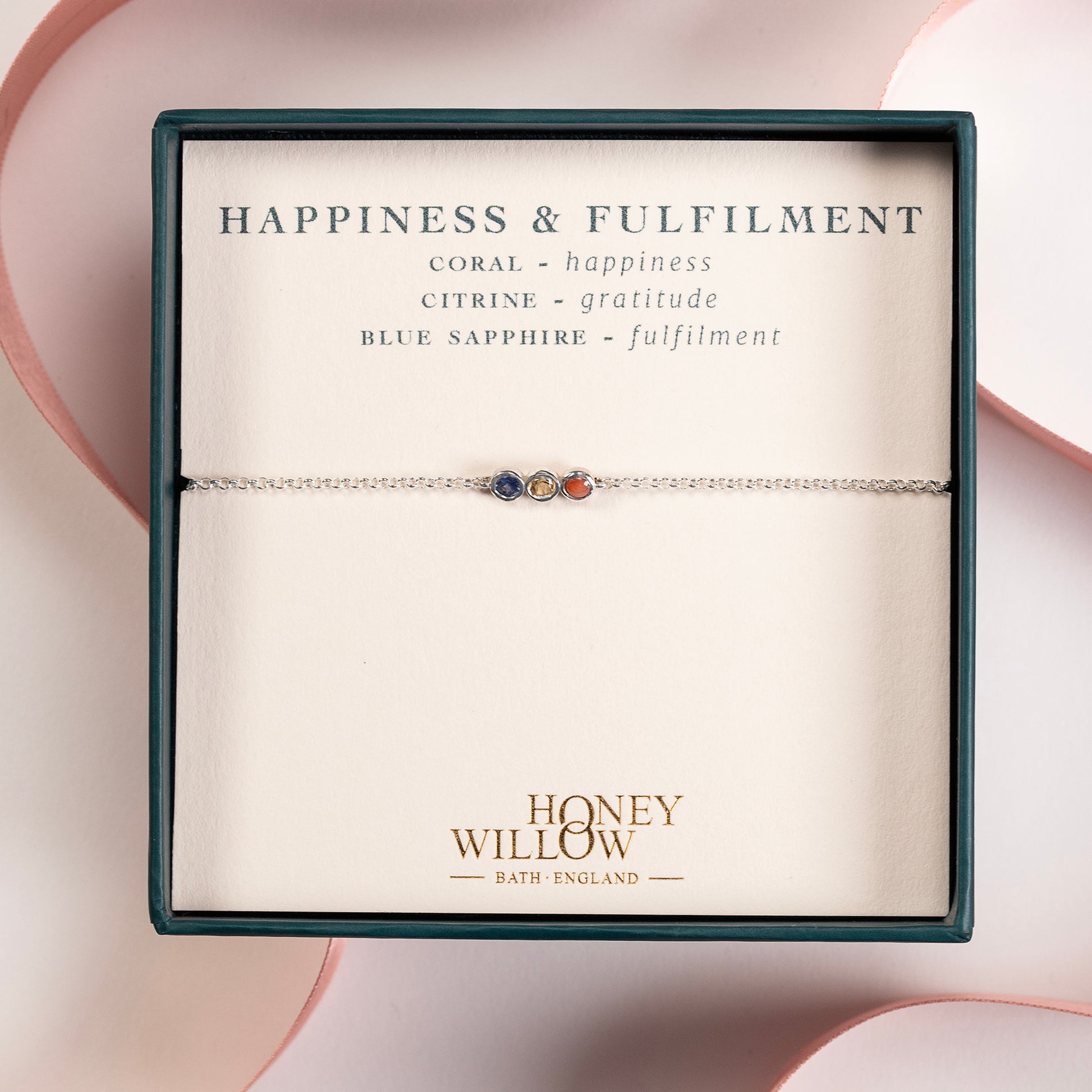 Happiness & Fulfilment Bracelet - Gemstones & Silver