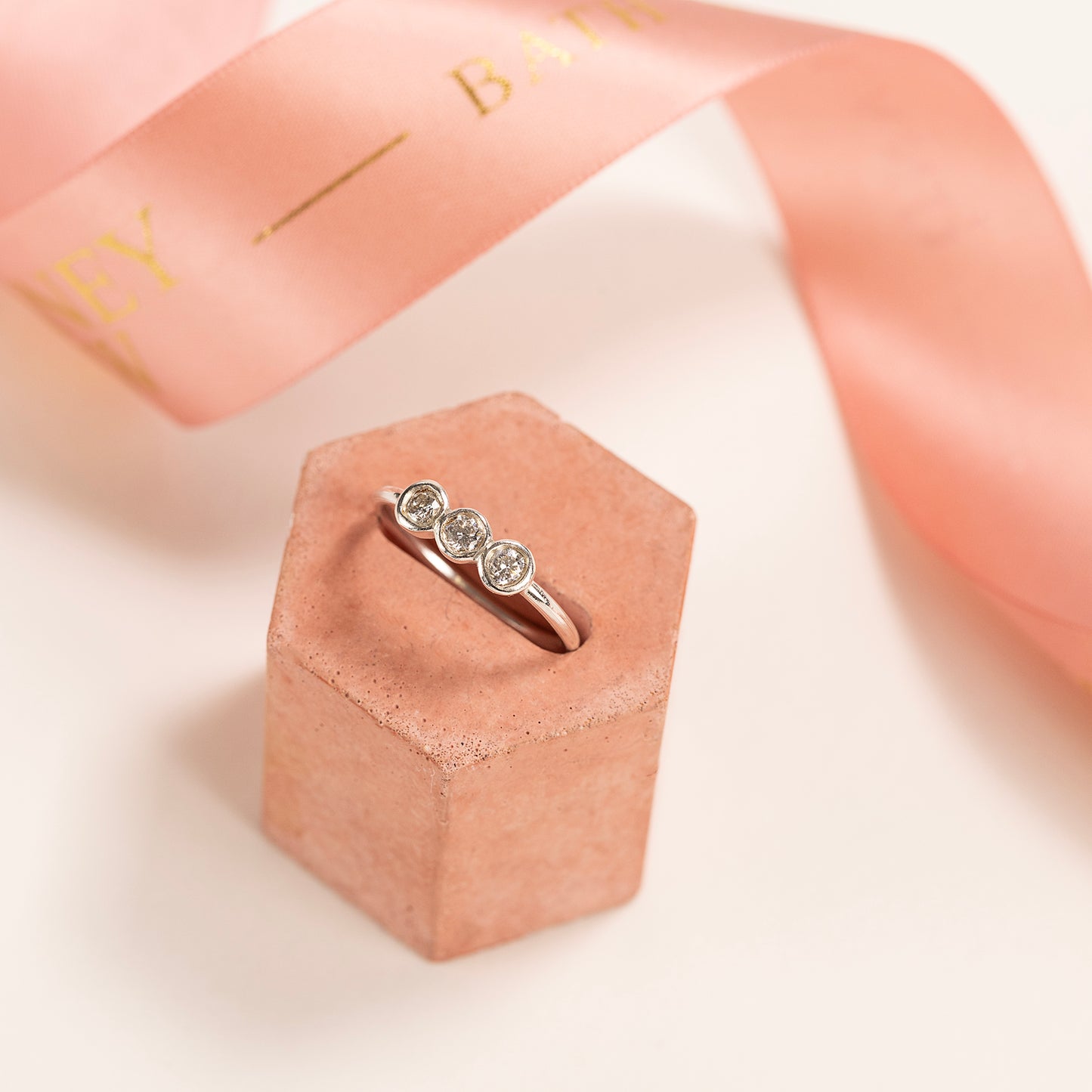 Dainty Diamond Trio Ring - Lab Grown Diamonds & Silver