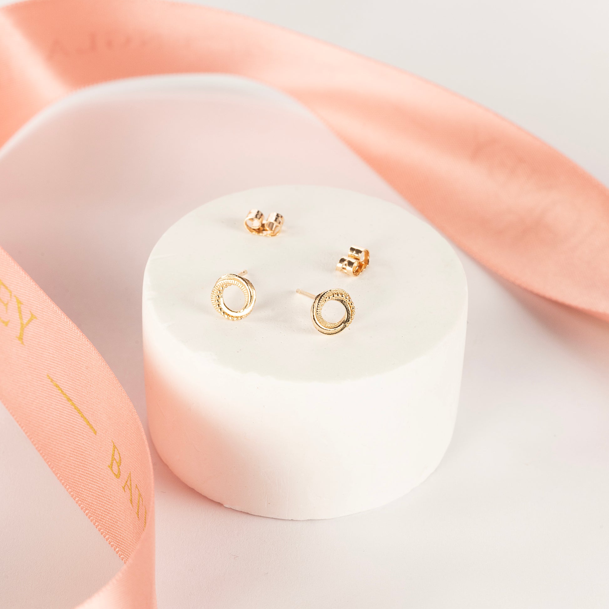40th Birthday Stud Earrings - The Original 4 Links for 4 Decades - 9kt Gold
