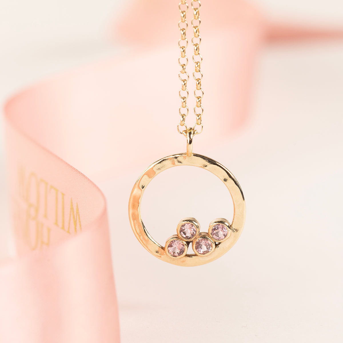 40th Birthday Necklace - 4 Diamonds for 4 Decades - 9ct Gold & Lab Grown Diamonds