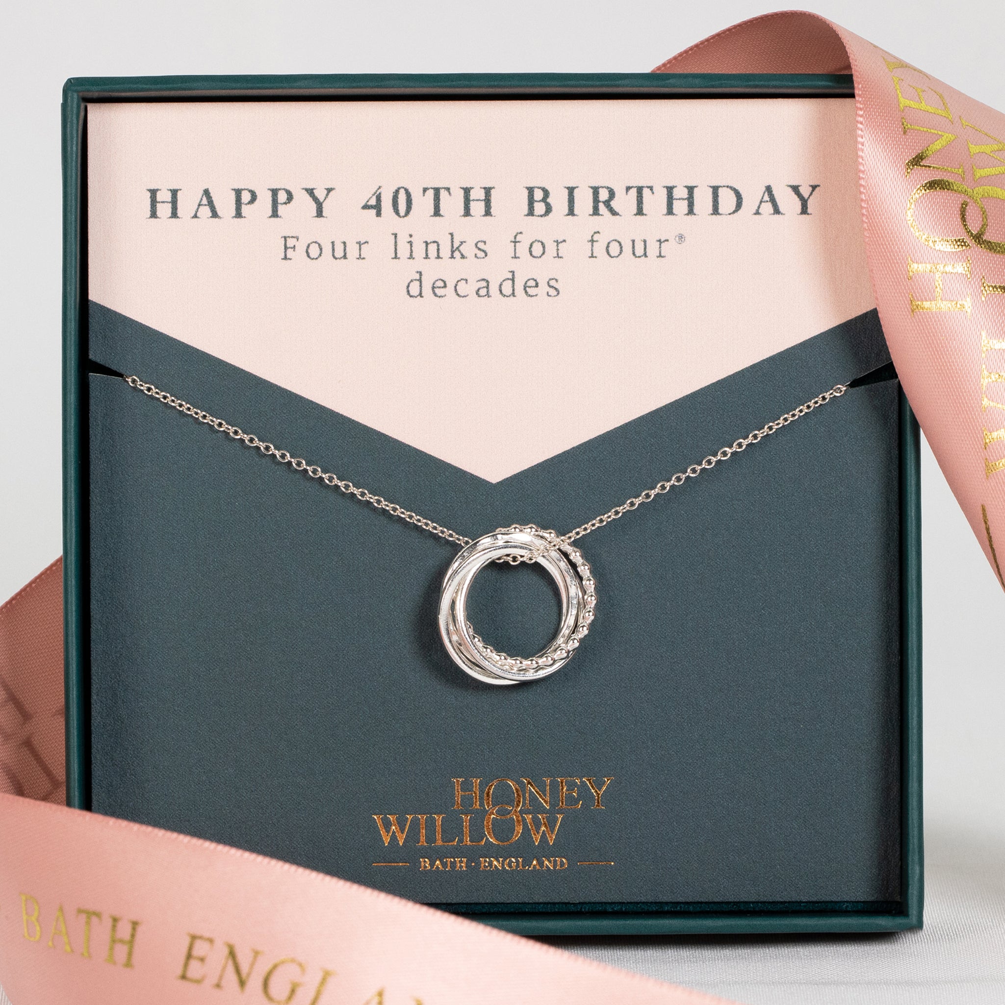 Happy Birthday Necklace €“ Happy 40Th Birthday Necklace Card €“ Jewelr –  Rakva