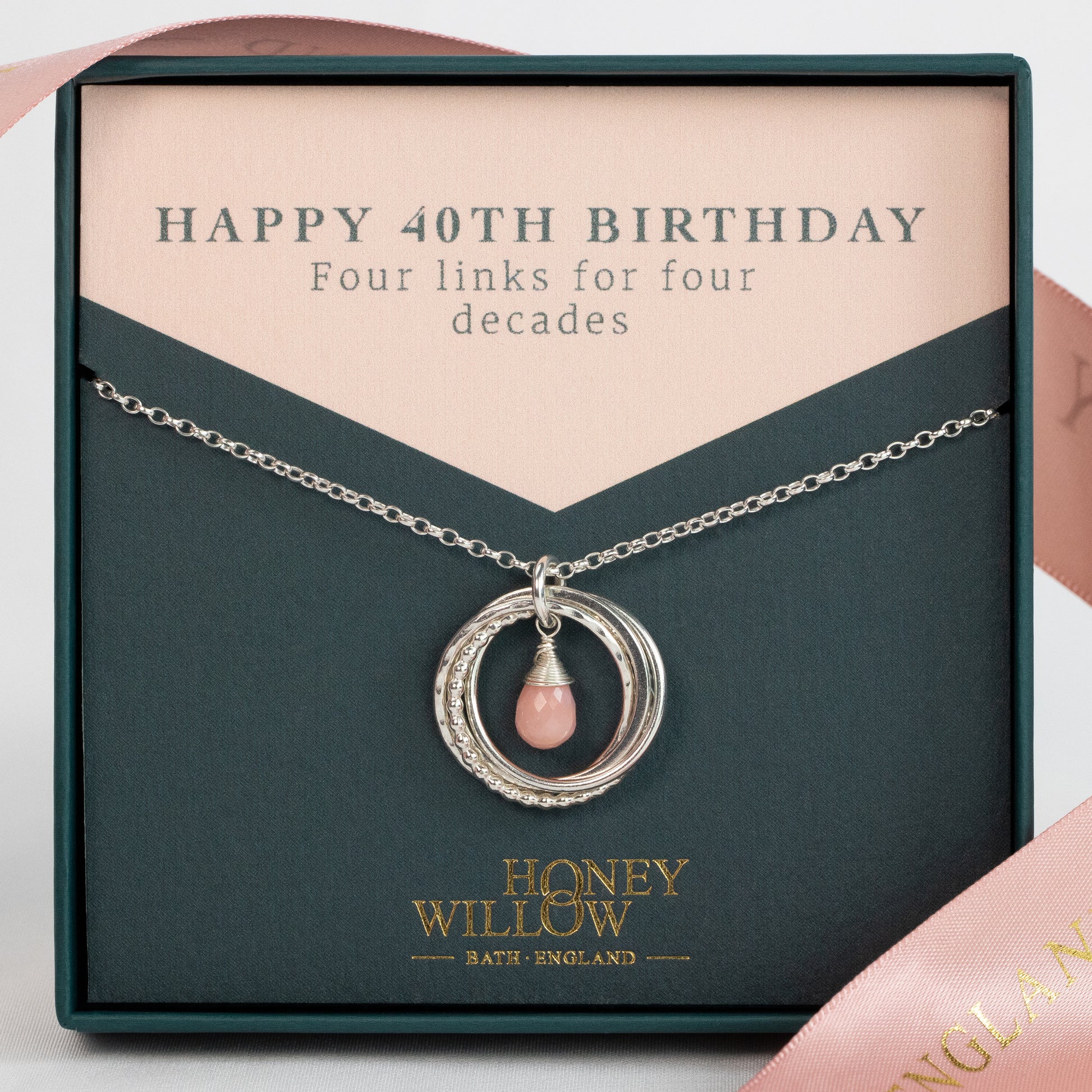 40th Birthday Birthstone Necklace The Original Links for Decades Necklace Silver