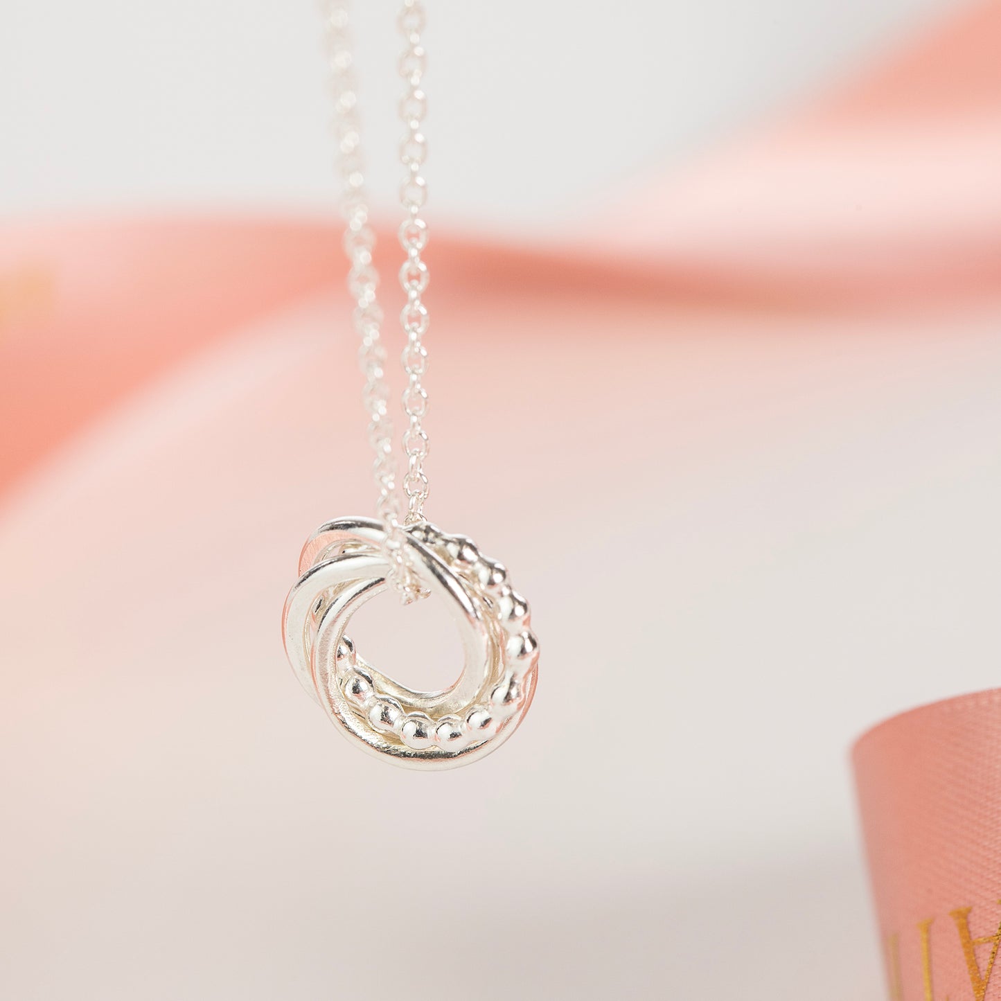 4 Siblings Necklace - Silver Love Knot Necklace