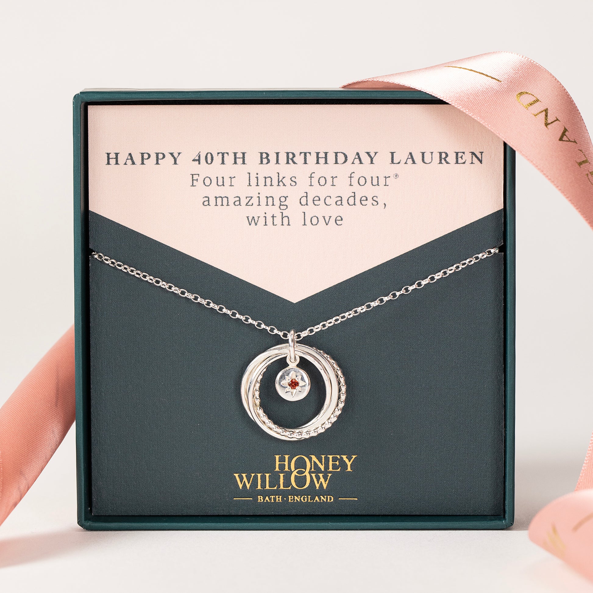 40th birthday birthstone necklace