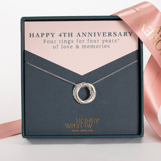 personalised 4th anniversary necklace