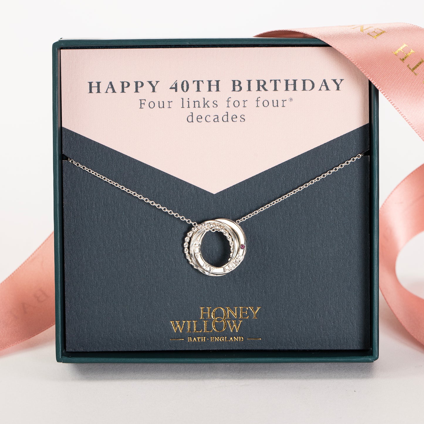 personalised 40th birthday birthstone necklace