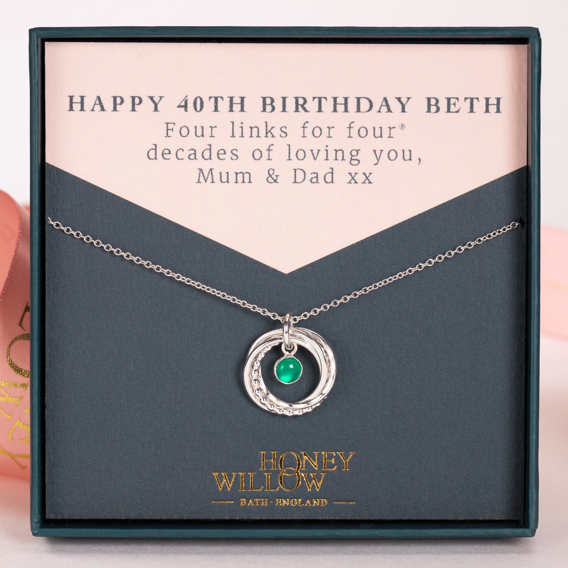 40th birthday birthstone necklace