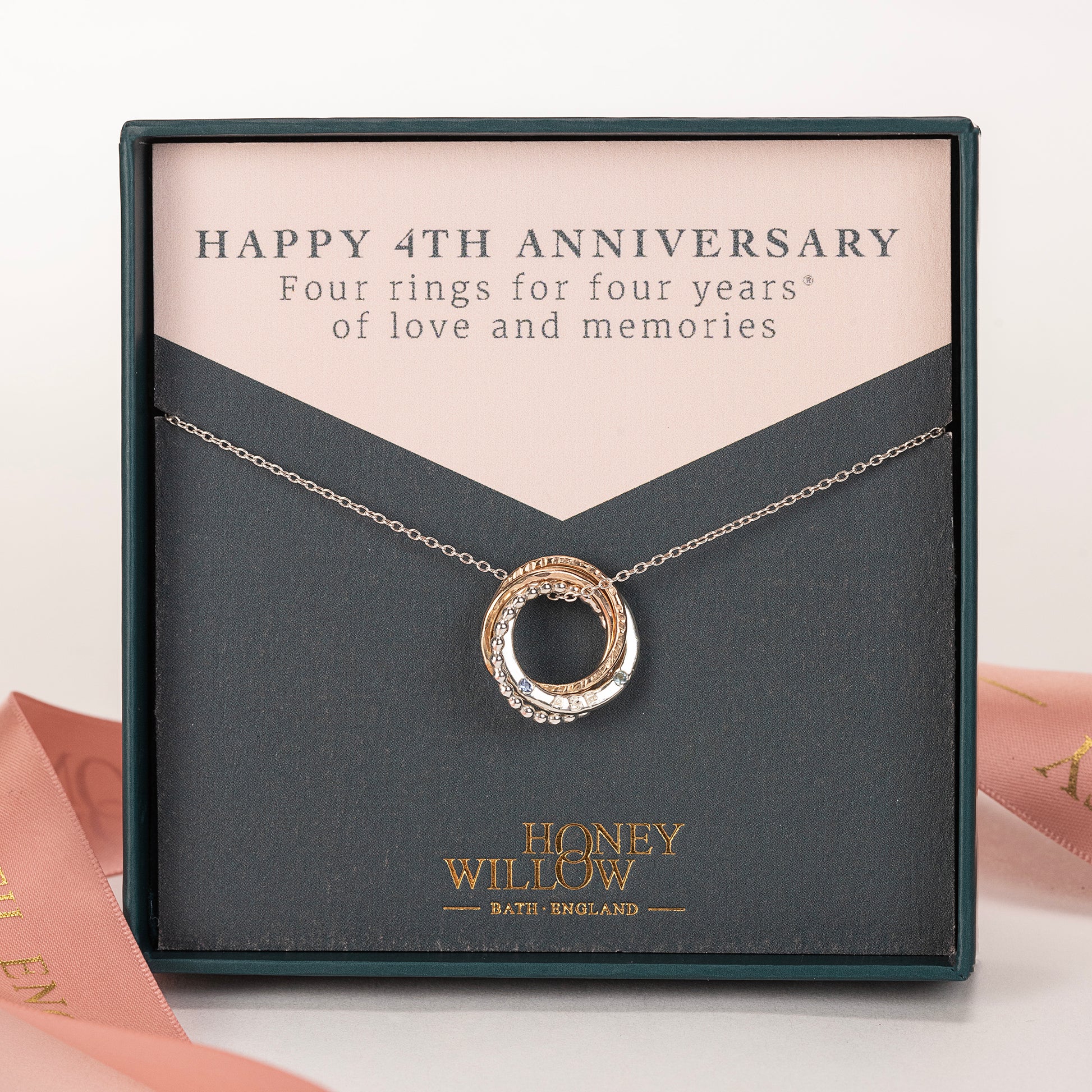 personalised 4th anniversary necklace