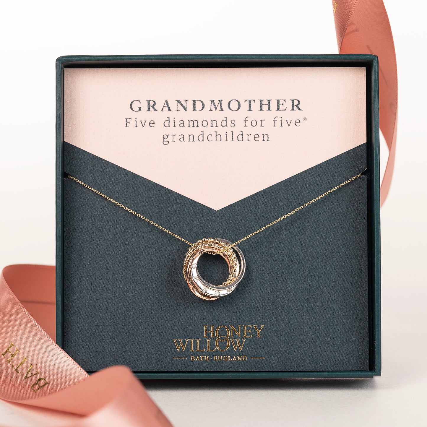 5 diamonds for 5 grandchildren necklace