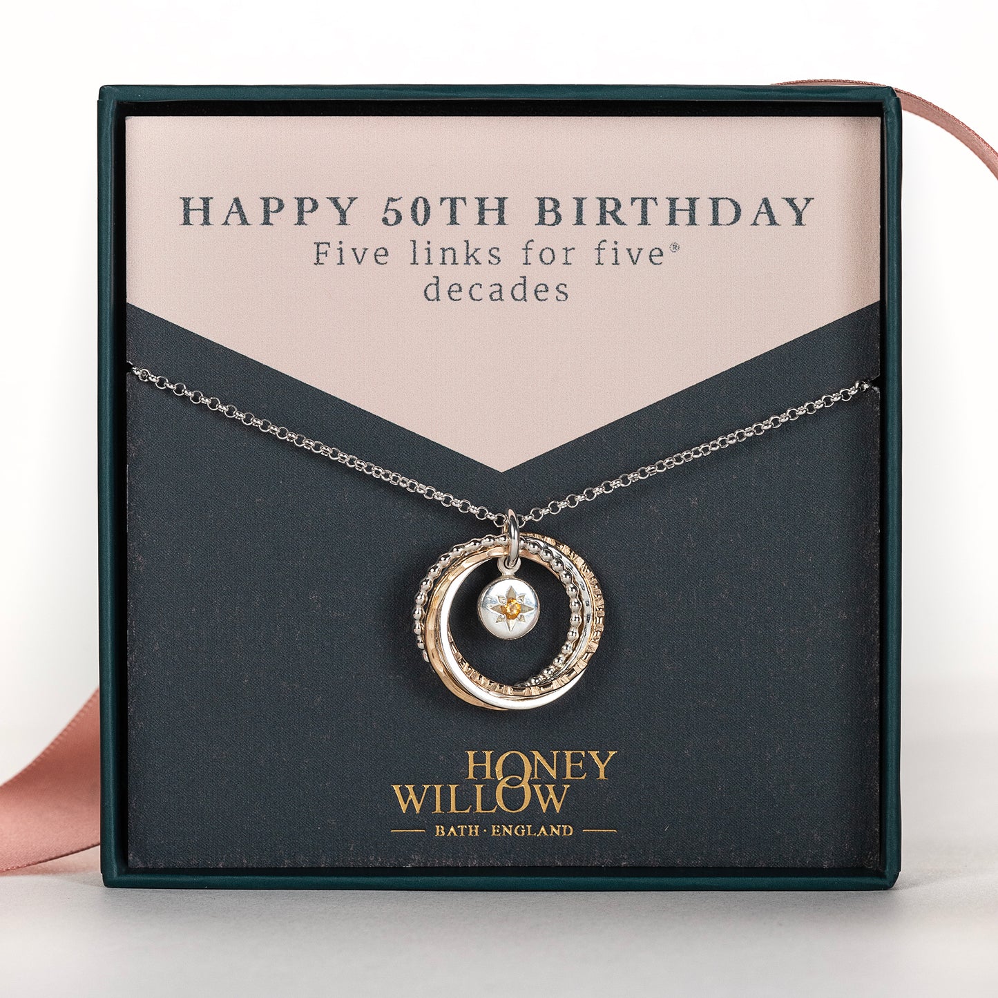 50th birthday birthstone necklace