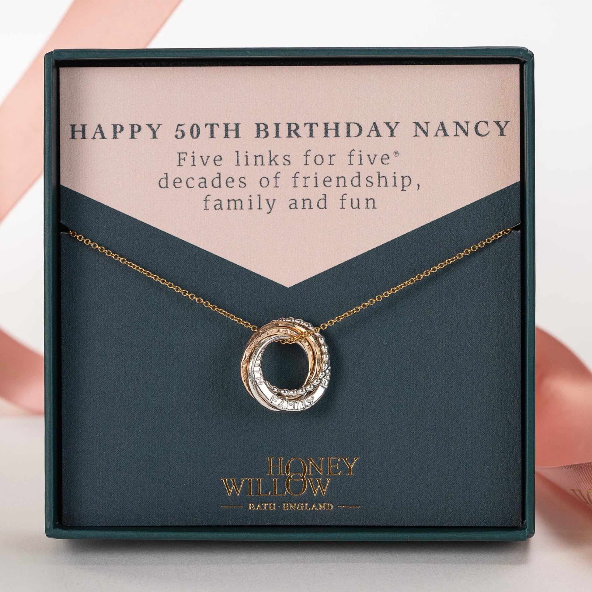 personalised 50th birthday necklace